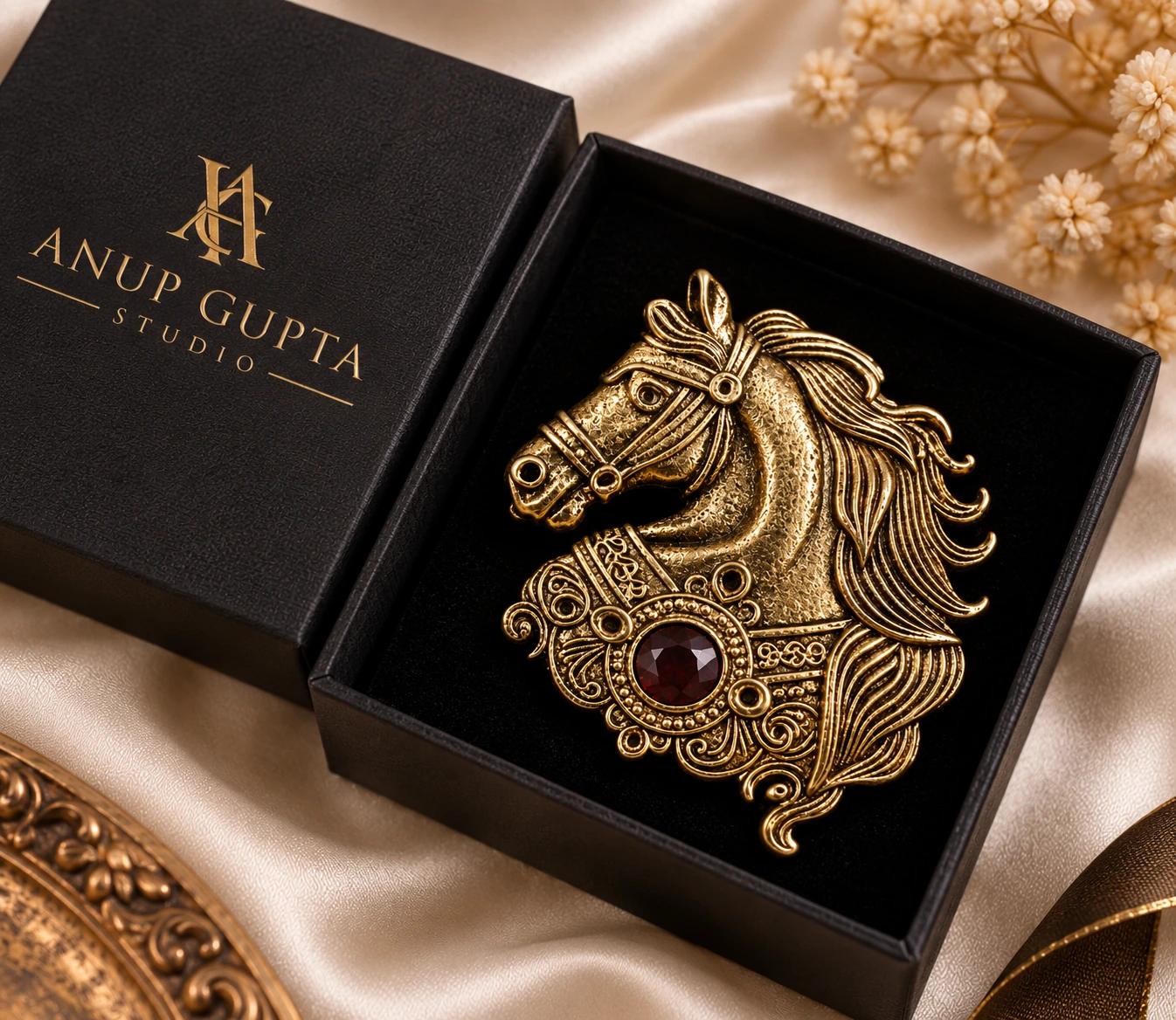 Regal Horse Head Designer Brooch
