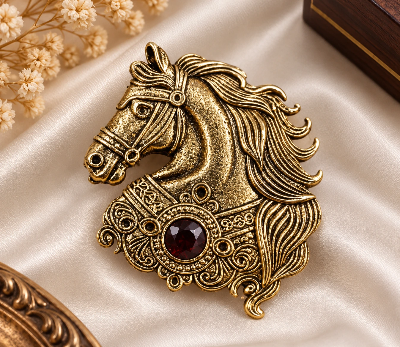 Regal Horse Head Designer Brooch