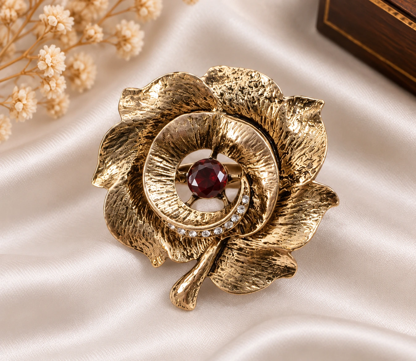 Sculpted Rose Designer Brooch