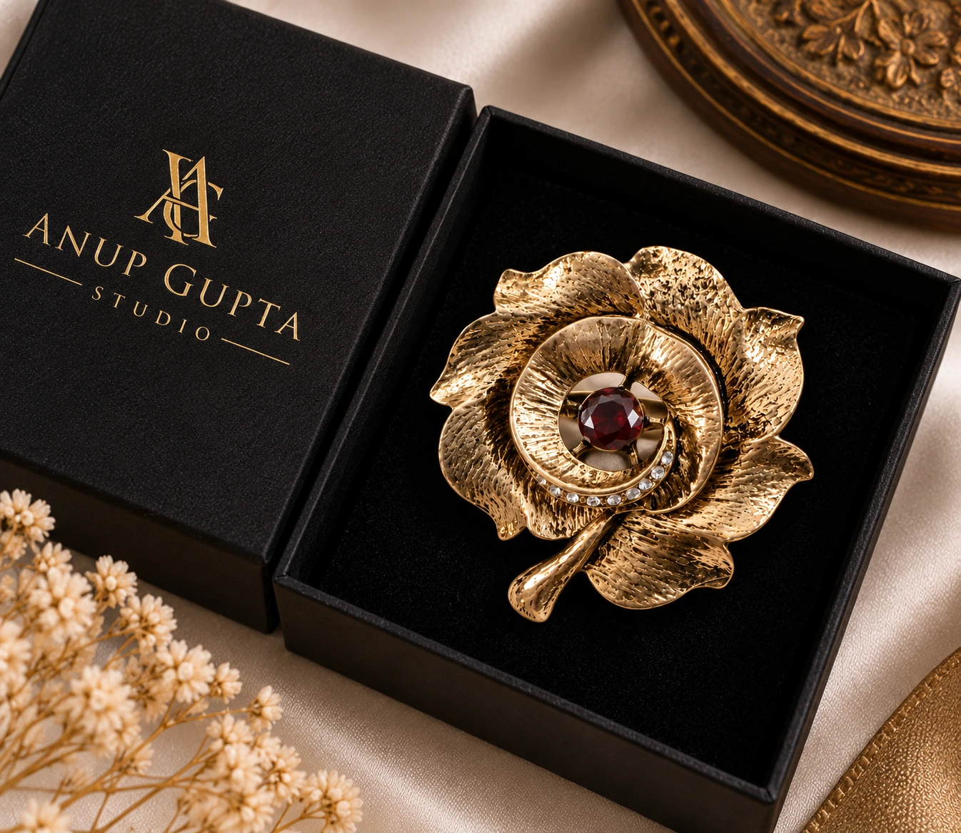 Sculpted Rose Designer Brooch