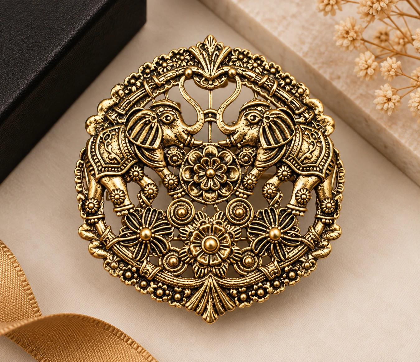 Peacock Medallion Designer Brooch