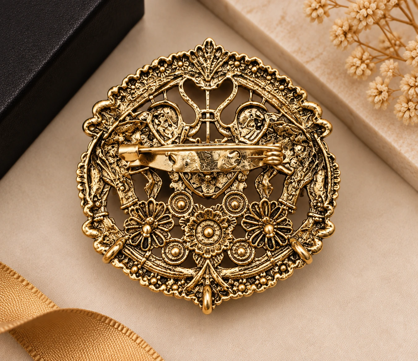 Peacock Medallion Designer Brooch