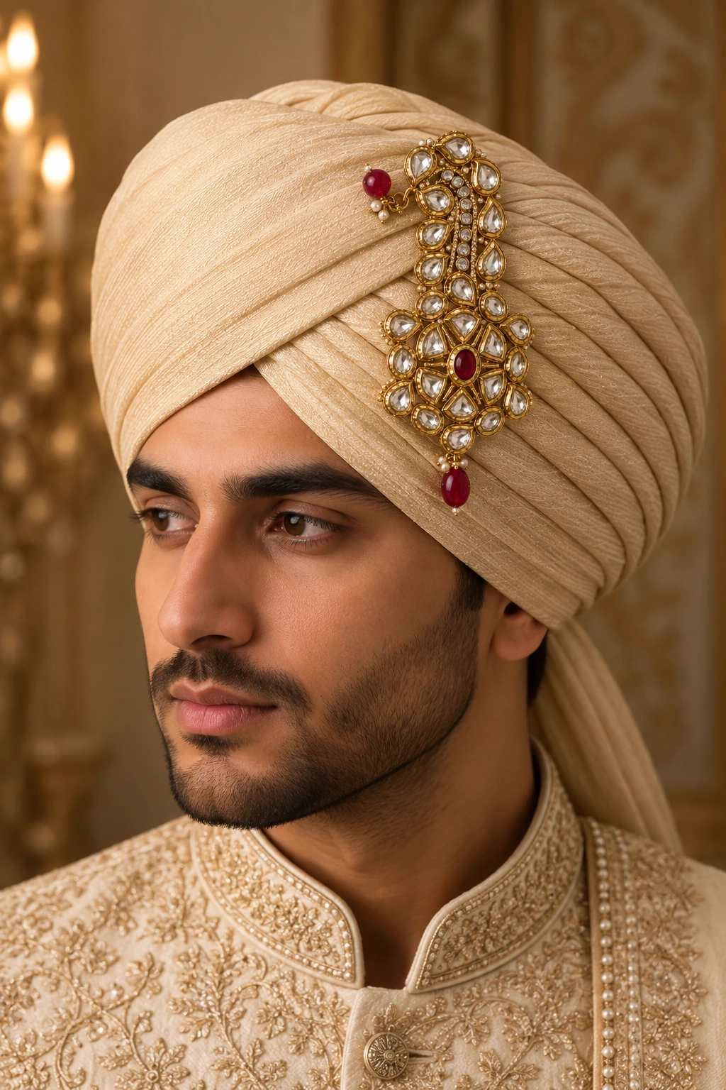 Ruby Kundan Heritage Kalgi
