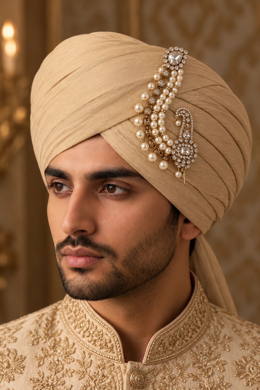 Pearl Crest Kundan Kalgi