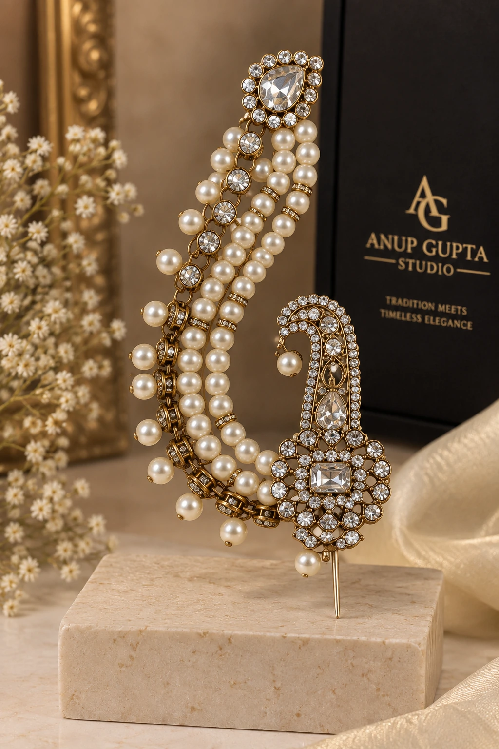Pearl Crest Kundan Kalgi
