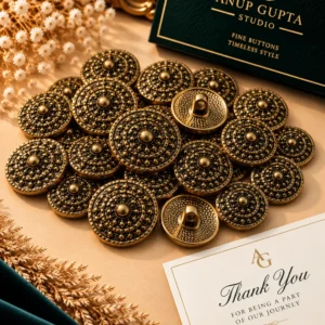Antique Gold Medallion Designer Button Set