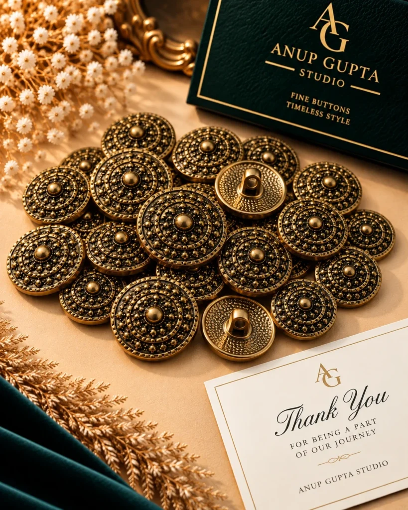 Antique Gold Medallion Designer Button Set
