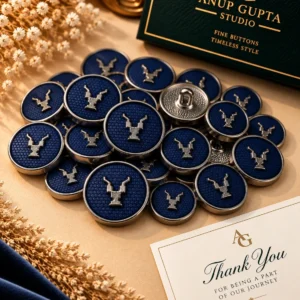 Royal Navy Silver Emblem Designer Button Set