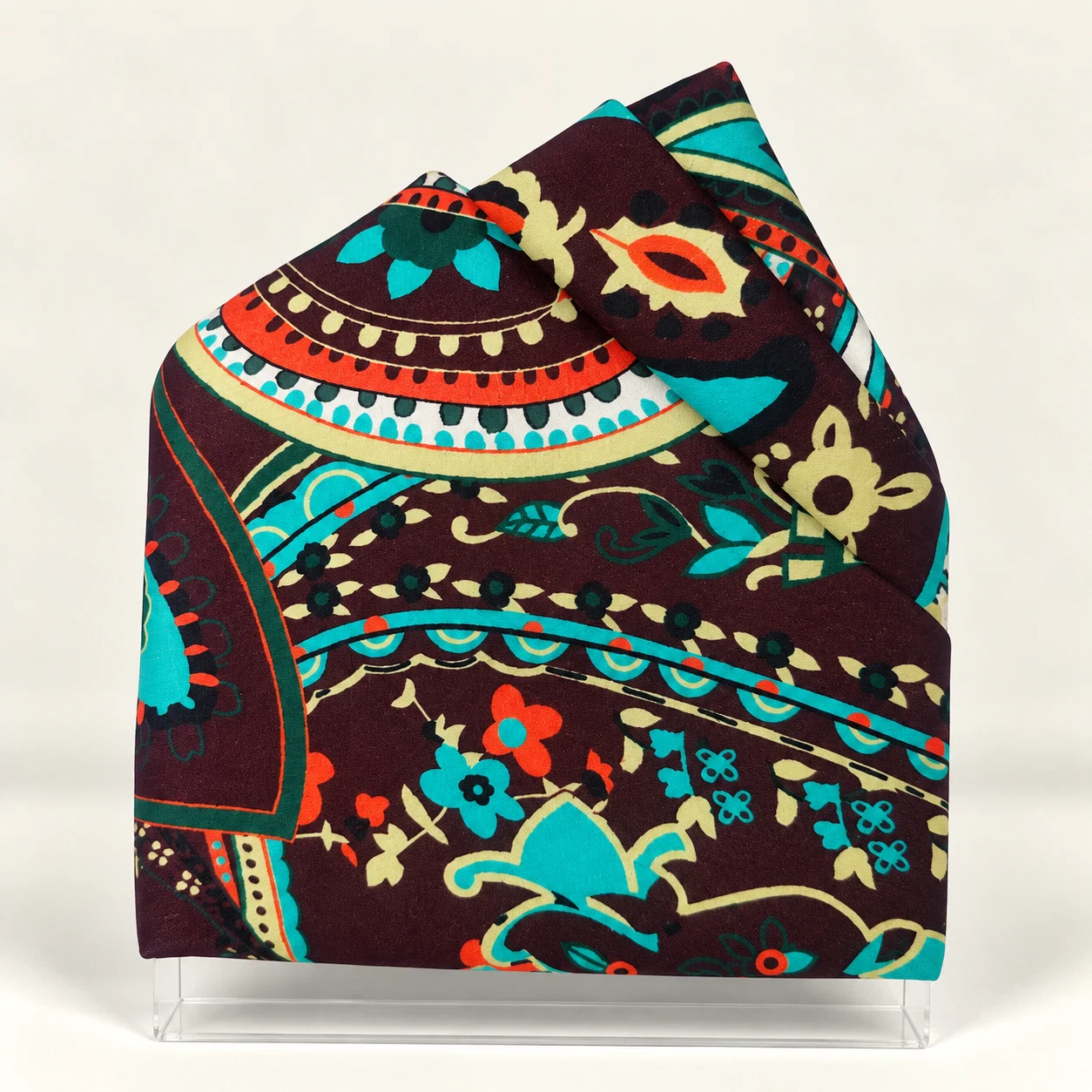 Teal Carnival Designer Pre-Fold Pocket Square