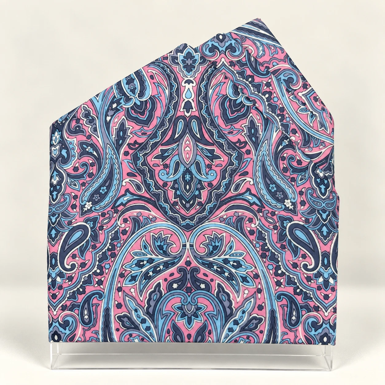 Rose Lavender Paisley Designer Pre-Fold Pocket Square