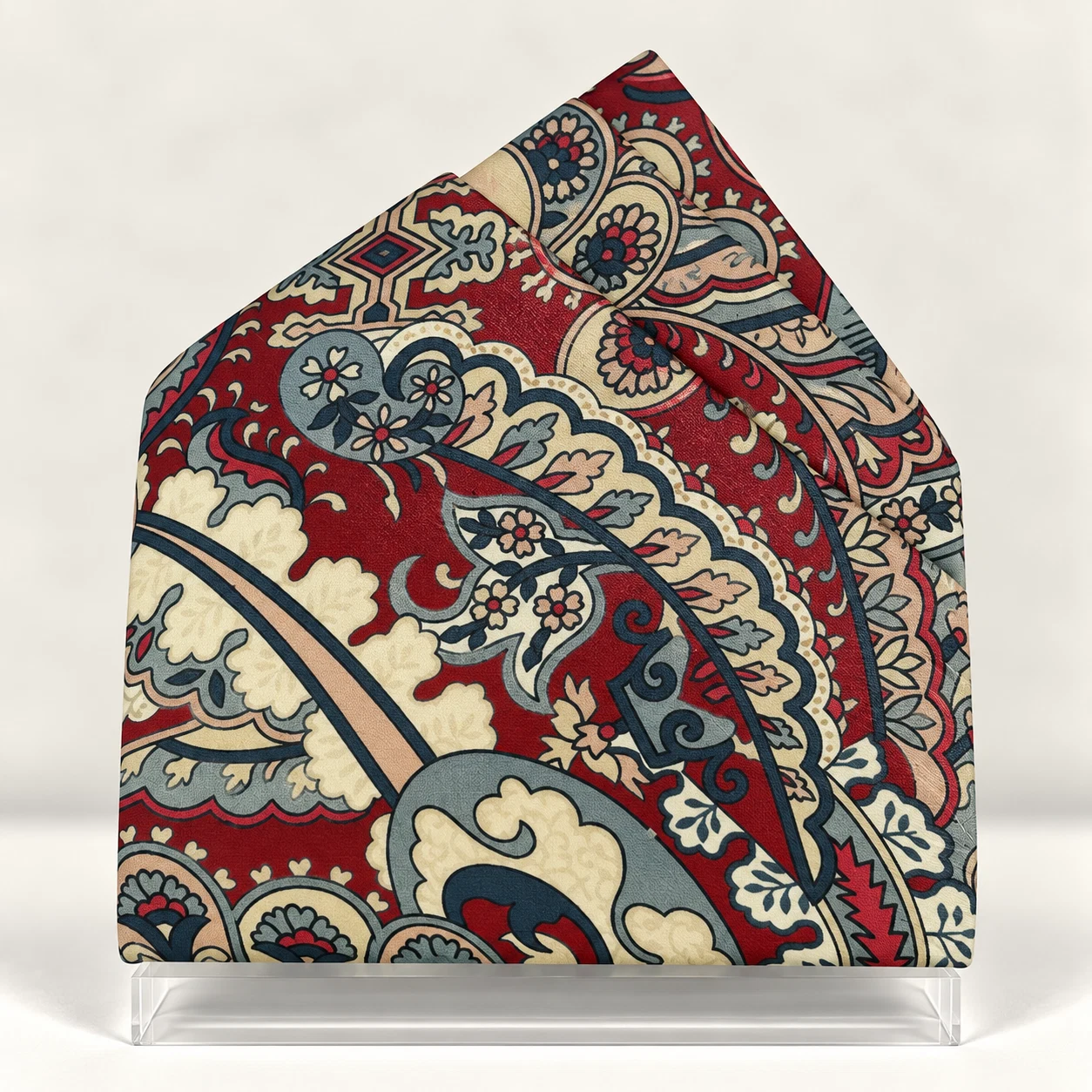 Maroon Ivory Heritage Designer Pre-Fold Pocket Square