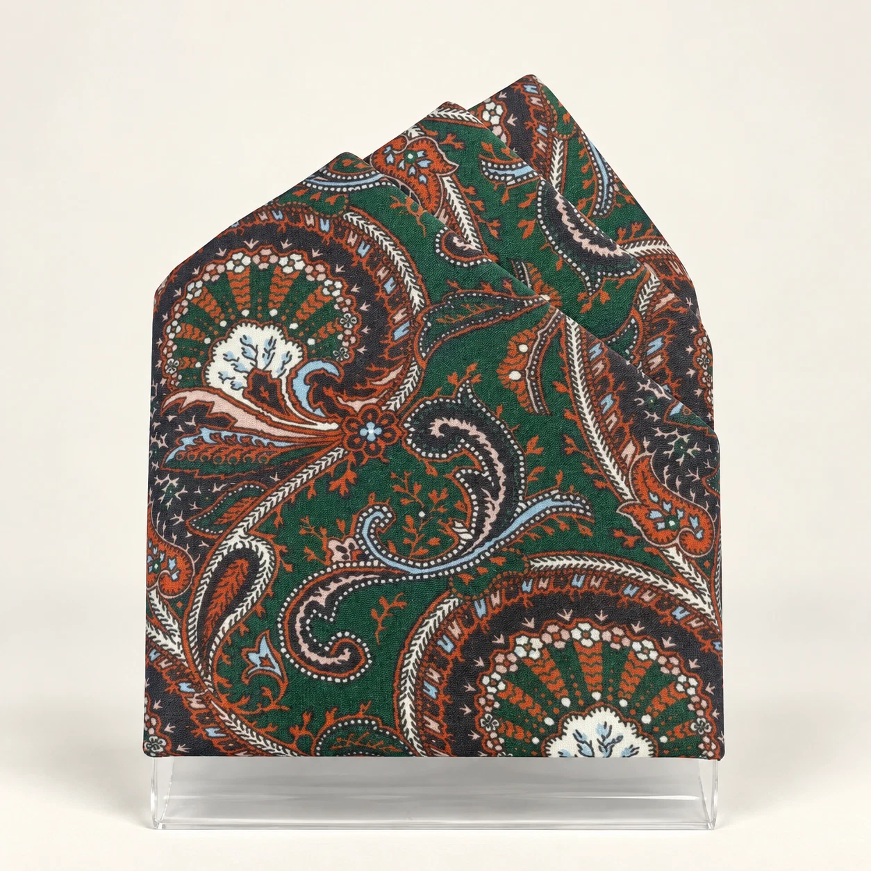 Forest Burgundy Paisley Designer Pre-Fold Pocket Square