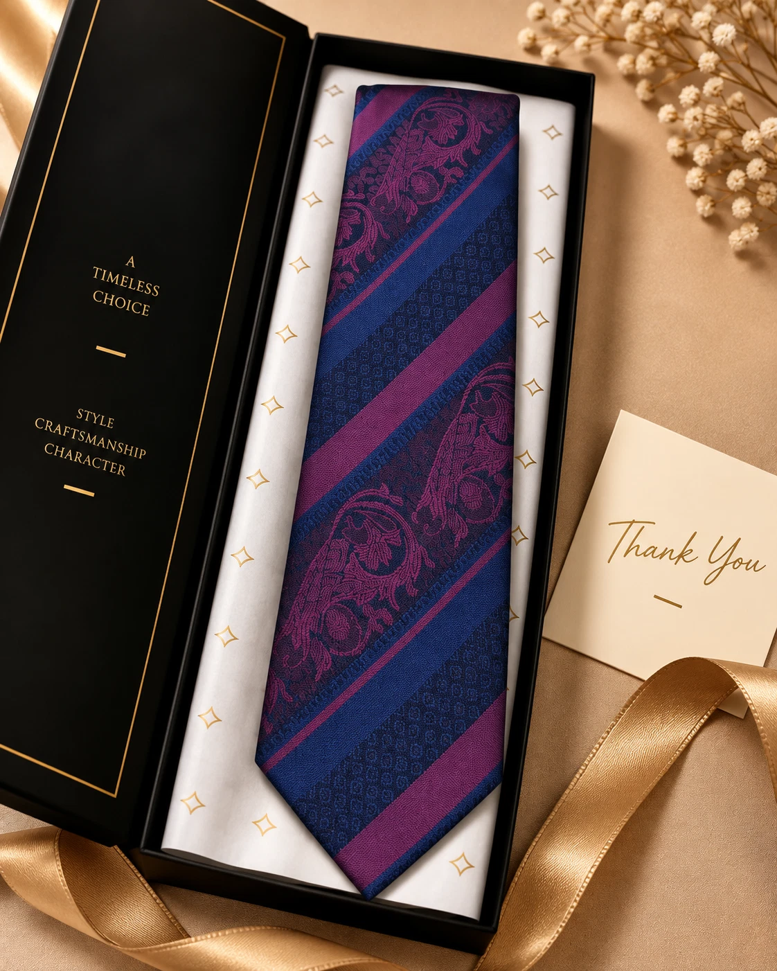 Signature Designer Tie & Pocket Square Set 02