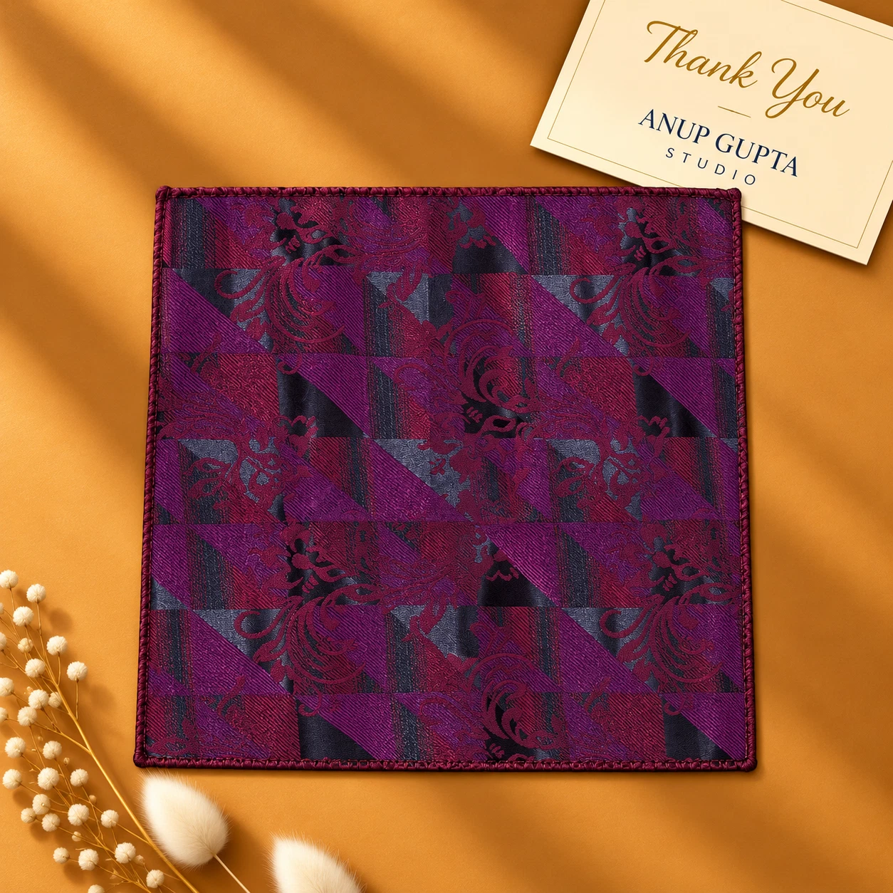 Signature Designer Tie & Pocket Square Set 07