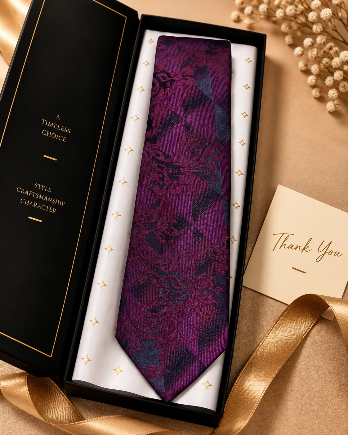 Signature Designer Tie & Pocket Square Set 07