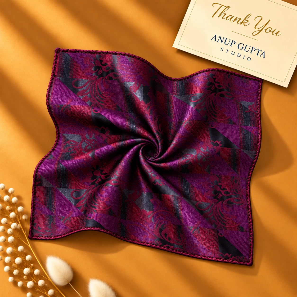 Signature Designer Tie & Pocket Square Set 07