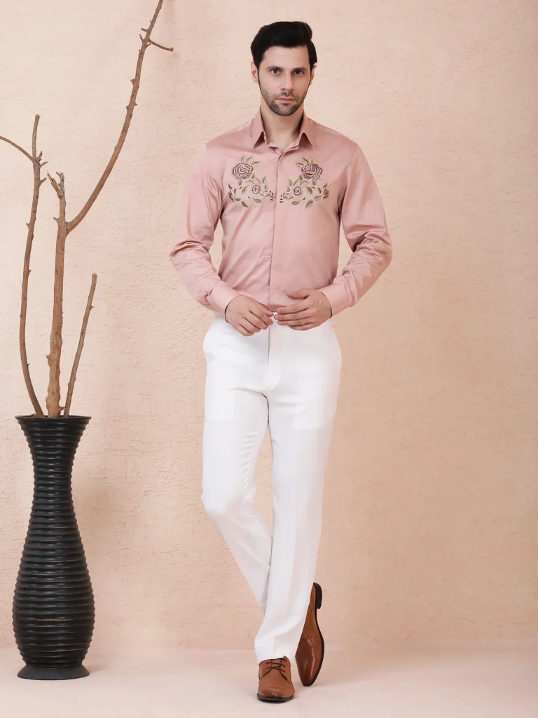 ROSE VINE – DESIGNER SHIRT – BLUSH PINK