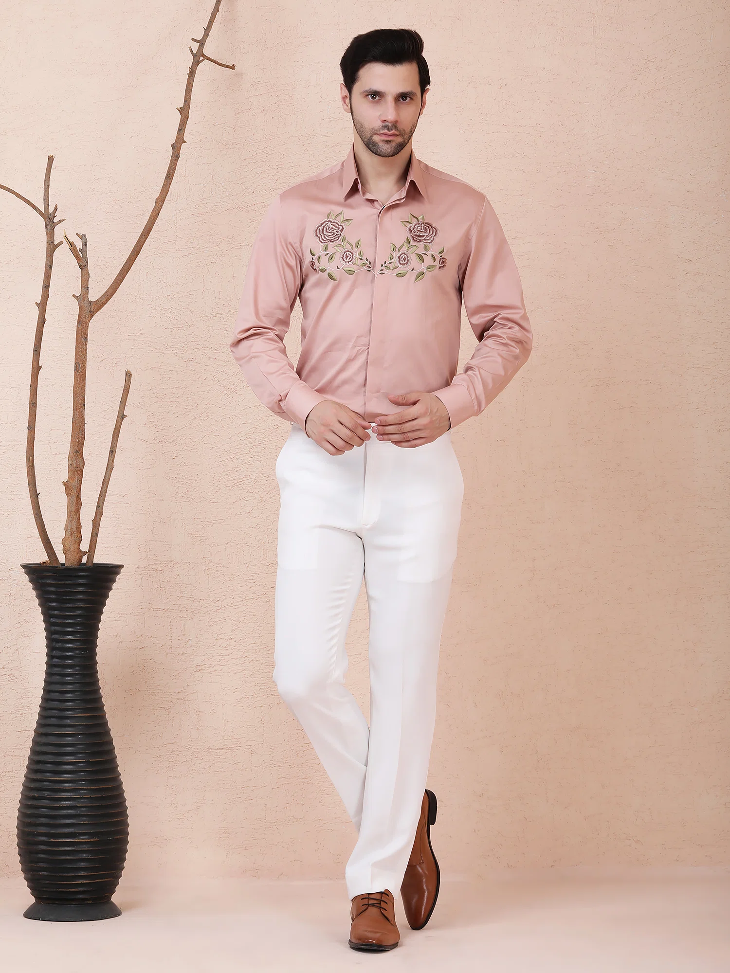 ROSE VINE – DESIGNER SHIRT – BLUSH PINK