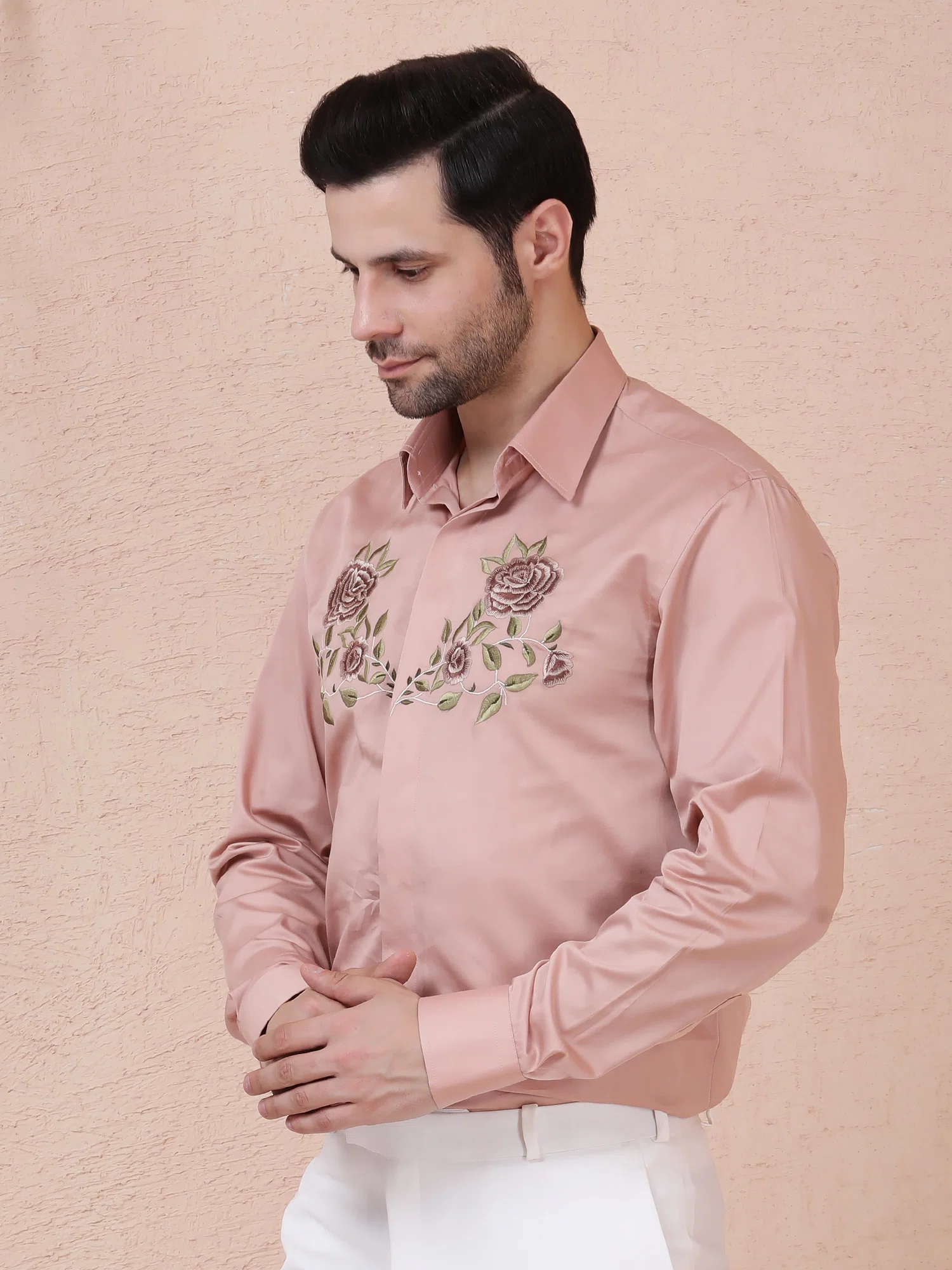 ROSE VINE – DESIGNER SHIRT – BLUSH PINK