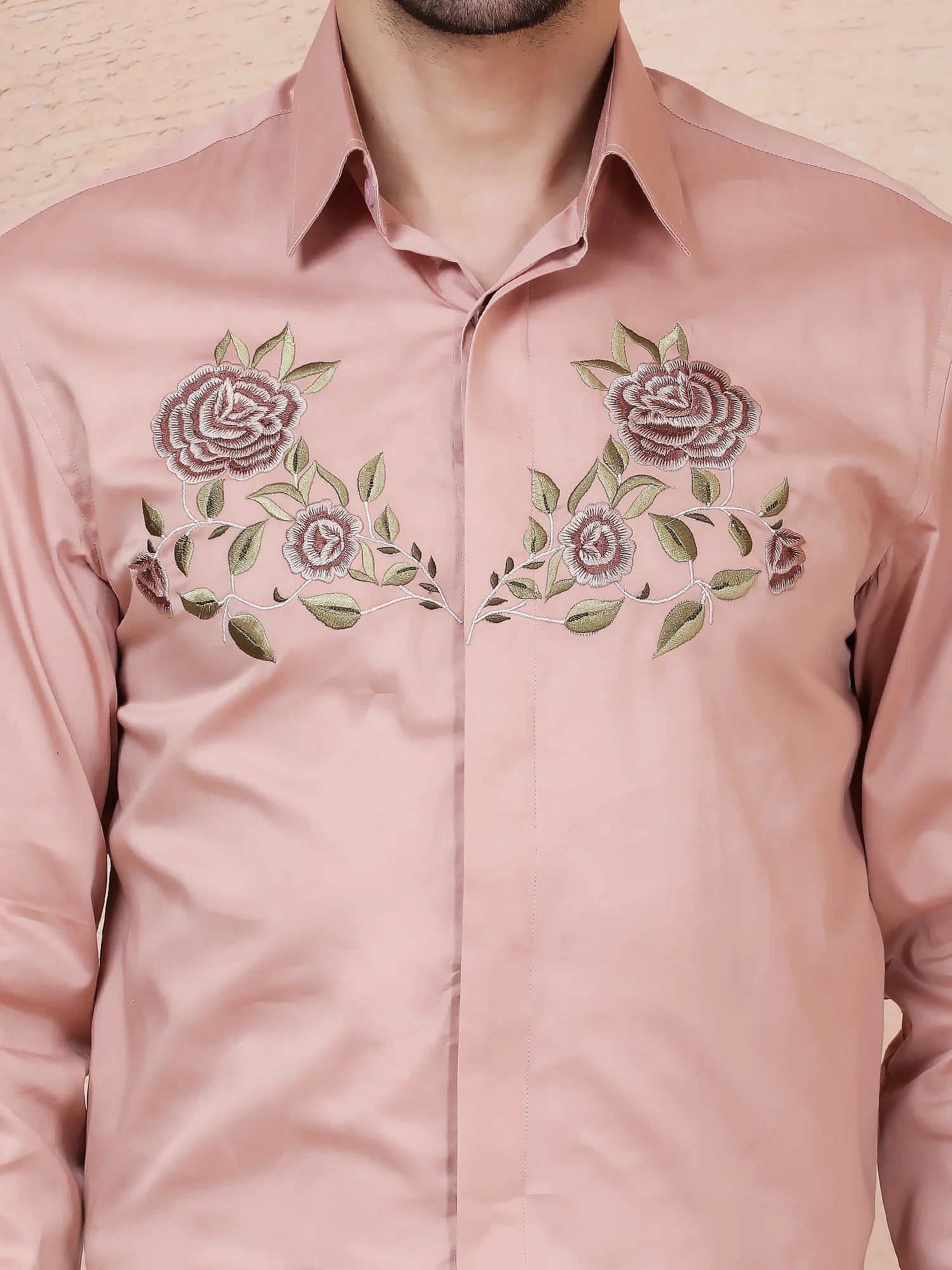 ROSE VINE – DESIGNER SHIRT – BLUSH PINK