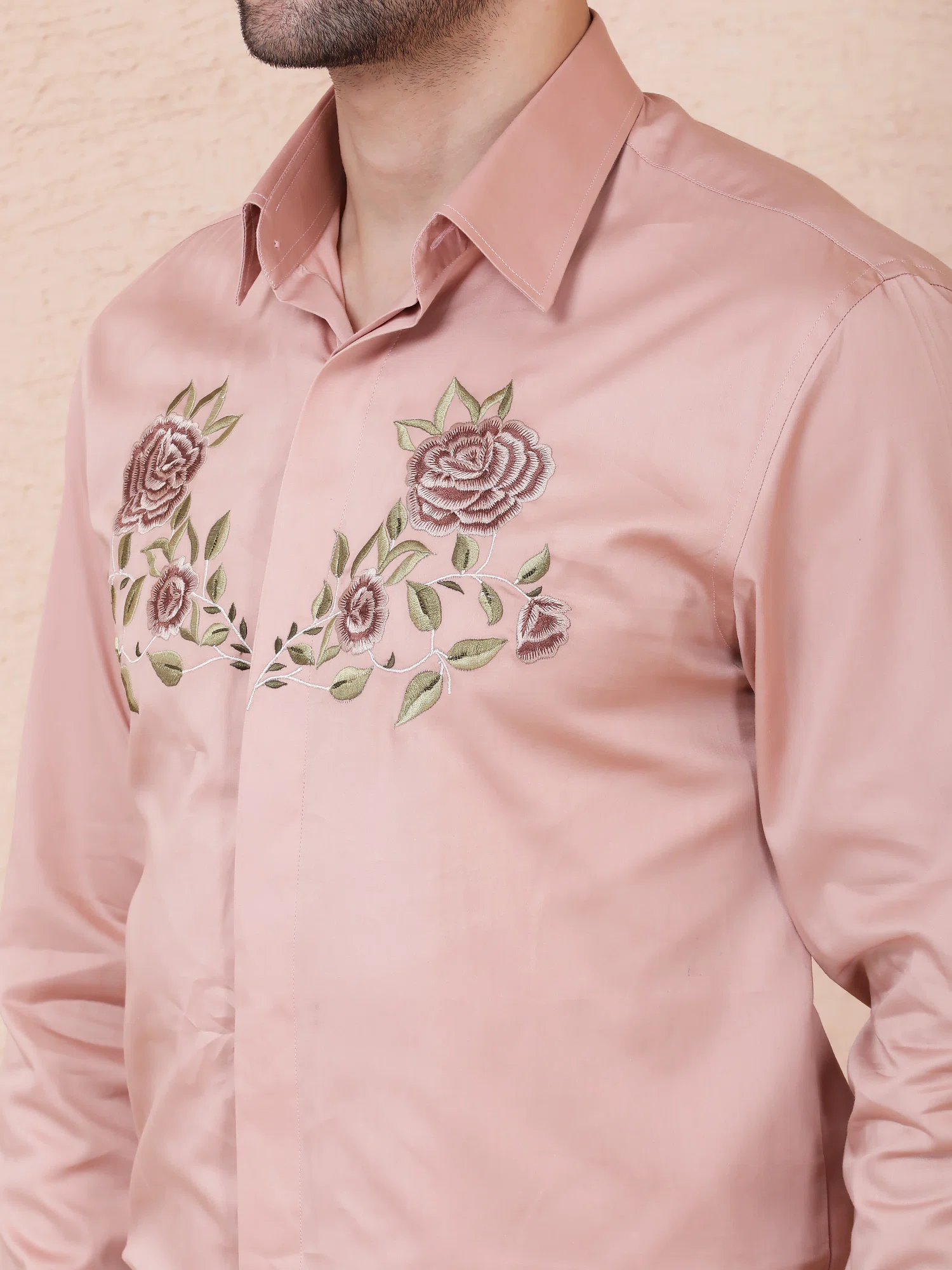 ROSE VINE – DESIGNER SHIRT – BLUSH PINK