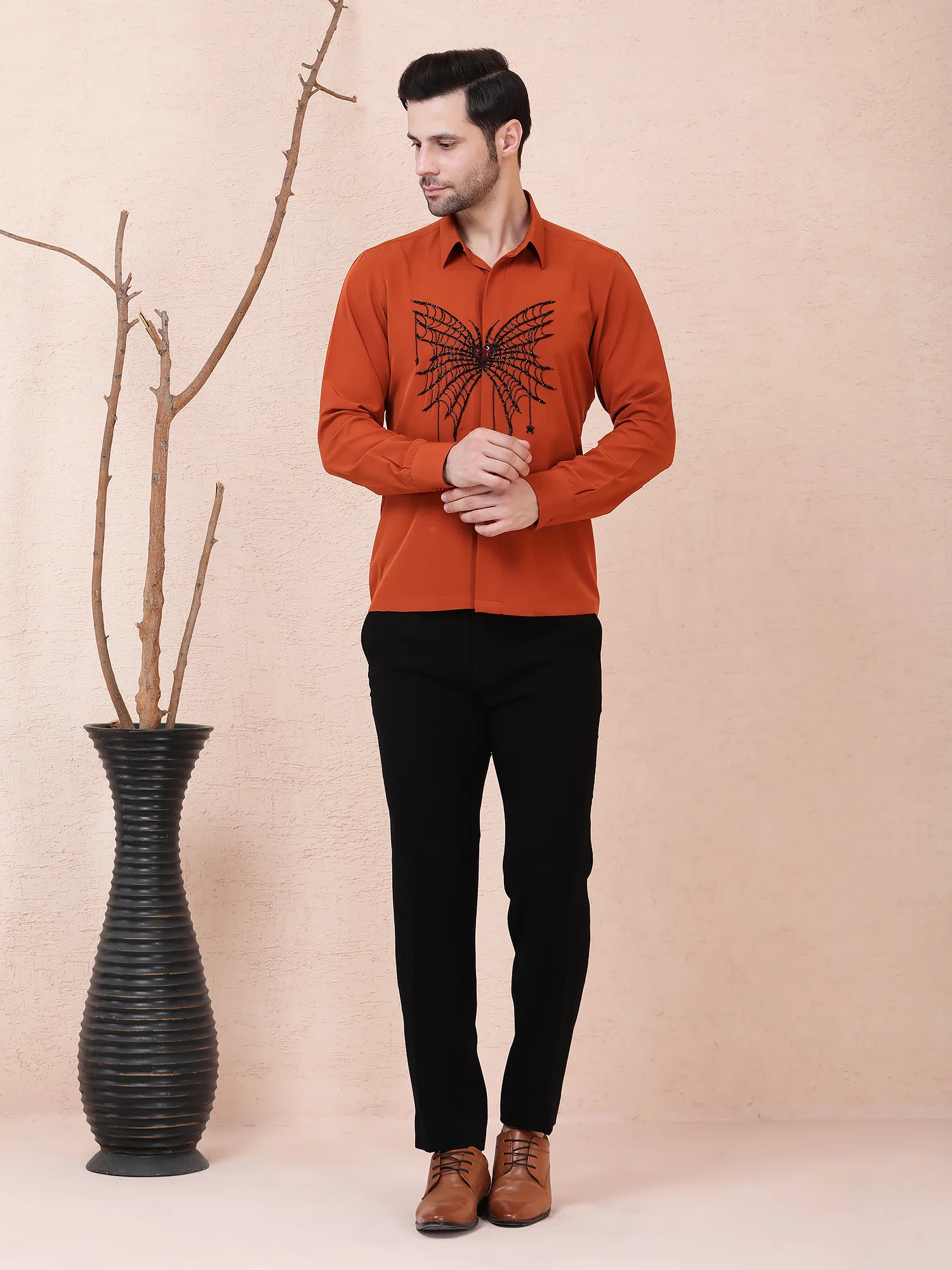 COBWEB (SPIDER) – HAND EMBROIDERED DESIGNER SHIRT