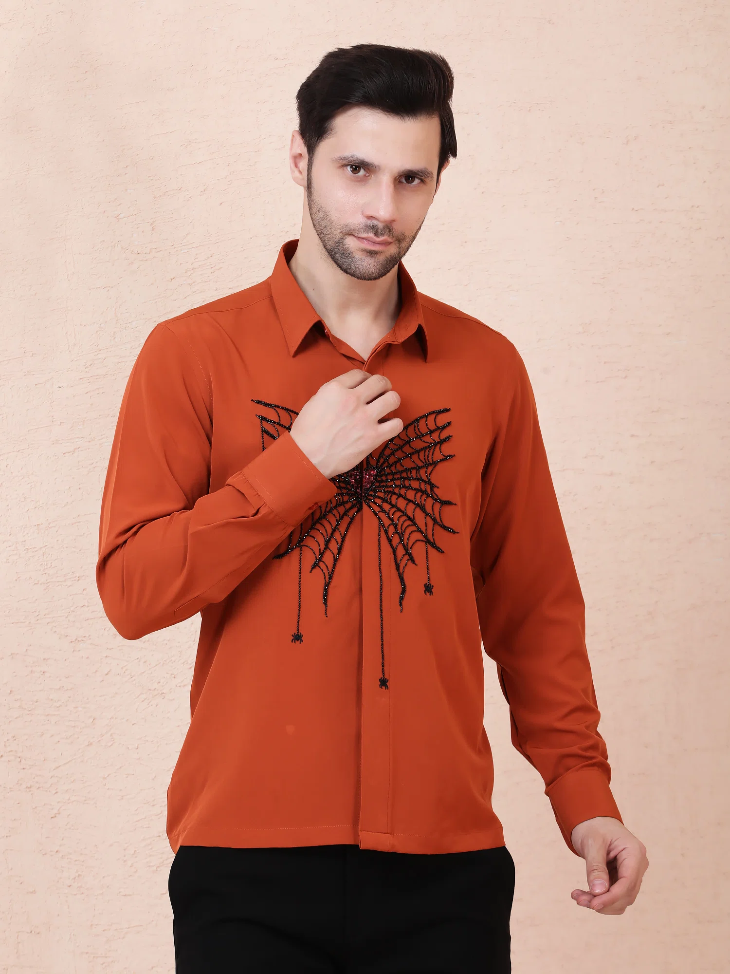 COBWEB (SPIDER) – HAND EMBROIDERED DESIGNER SHIRT