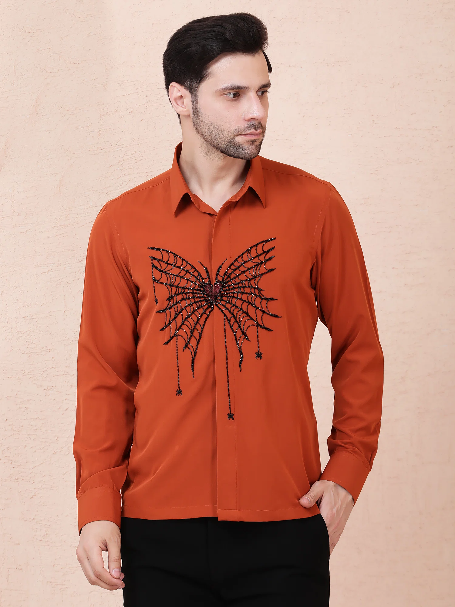 COBWEB (SPIDER) – HAND EMBROIDERED DESIGNER SHIRT