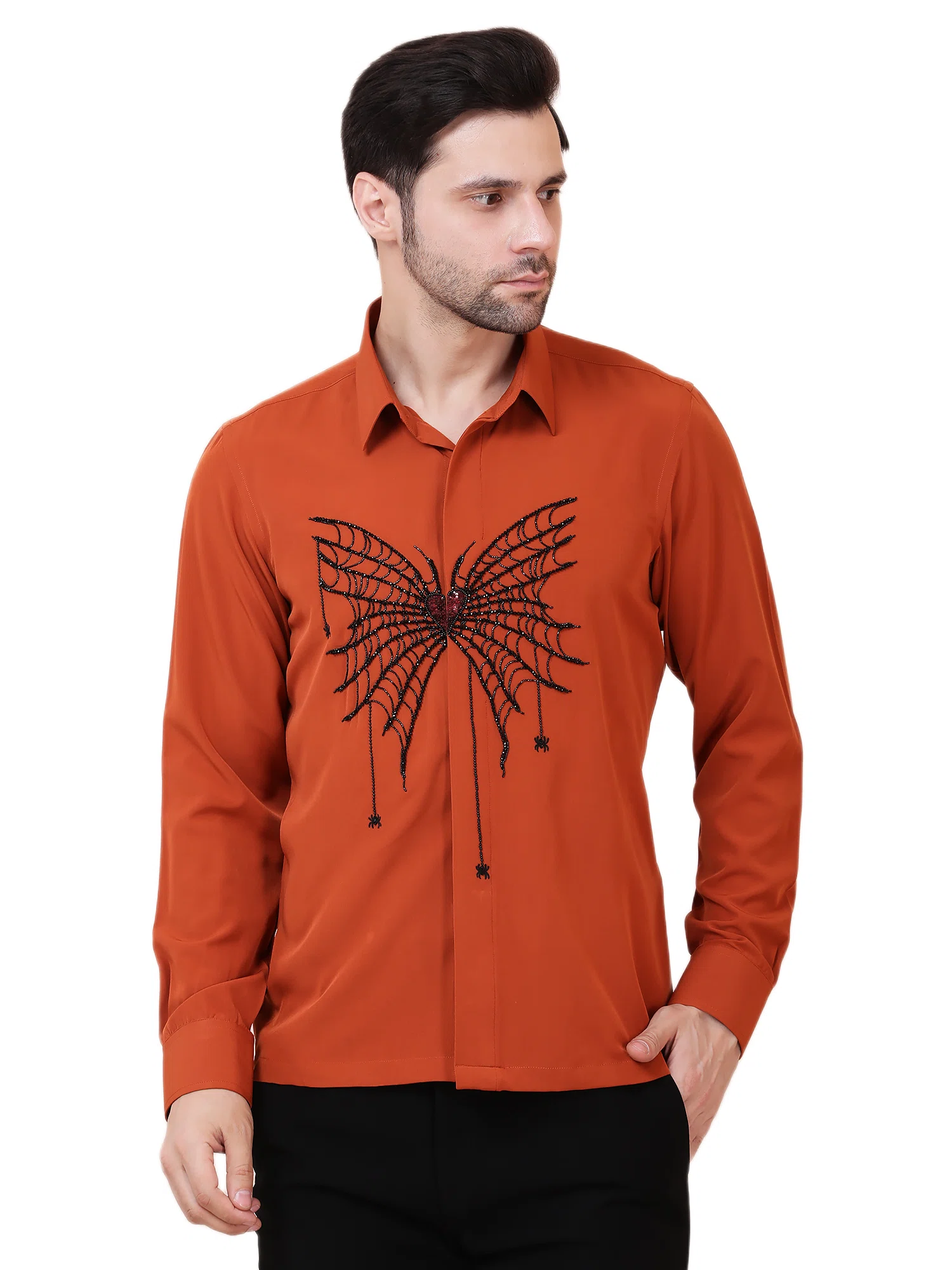 COBWEB (SPIDER) – HAND EMBROIDERED DESIGNER SHIRT