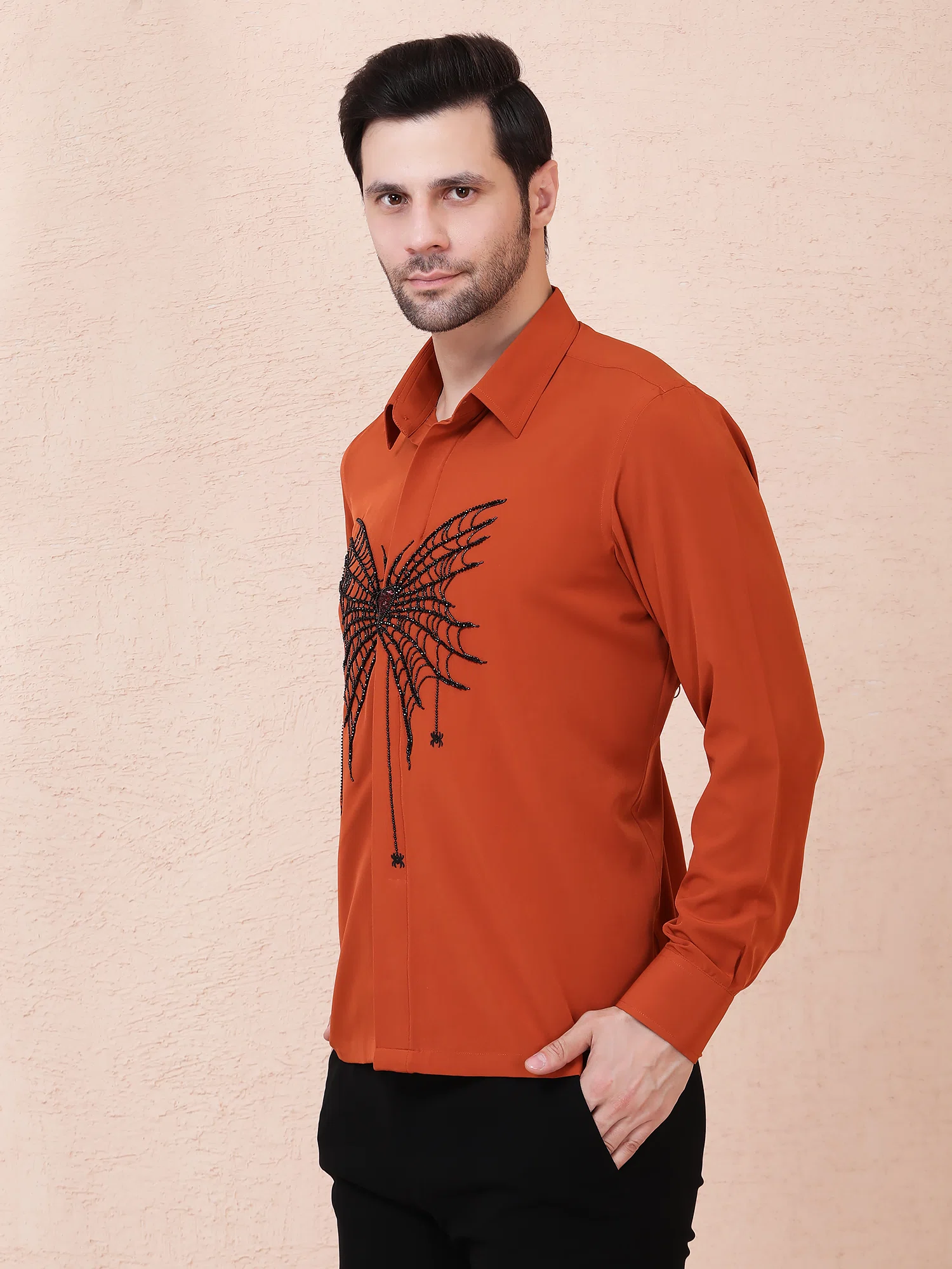 COBWEB (SPIDER) – HAND EMBROIDERED DESIGNER SHIRT