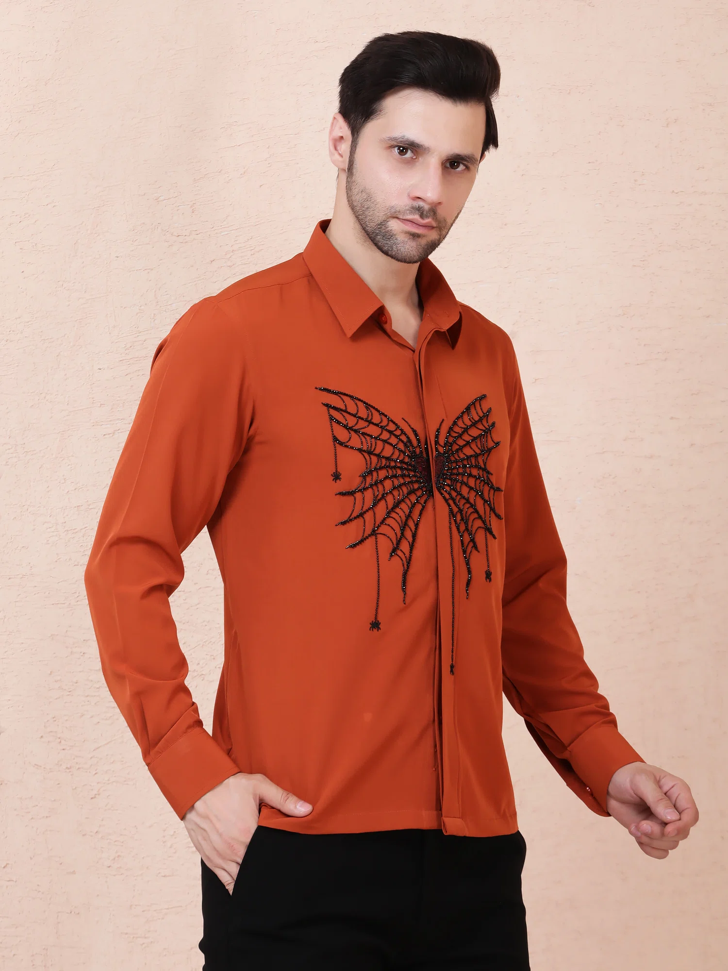 COBWEB (SPIDER) – HAND EMBROIDERED DESIGNER SHIRT