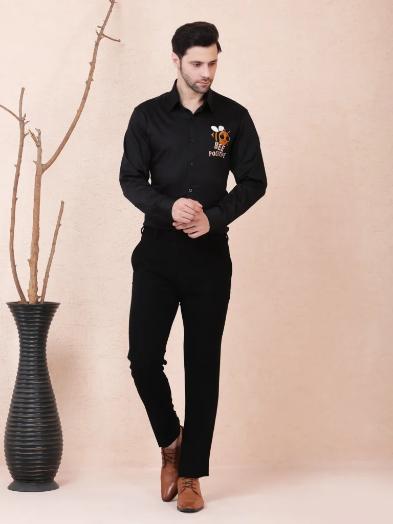 BEE POSITIVE BUZZ DESIGNER SHIRT – BLACK