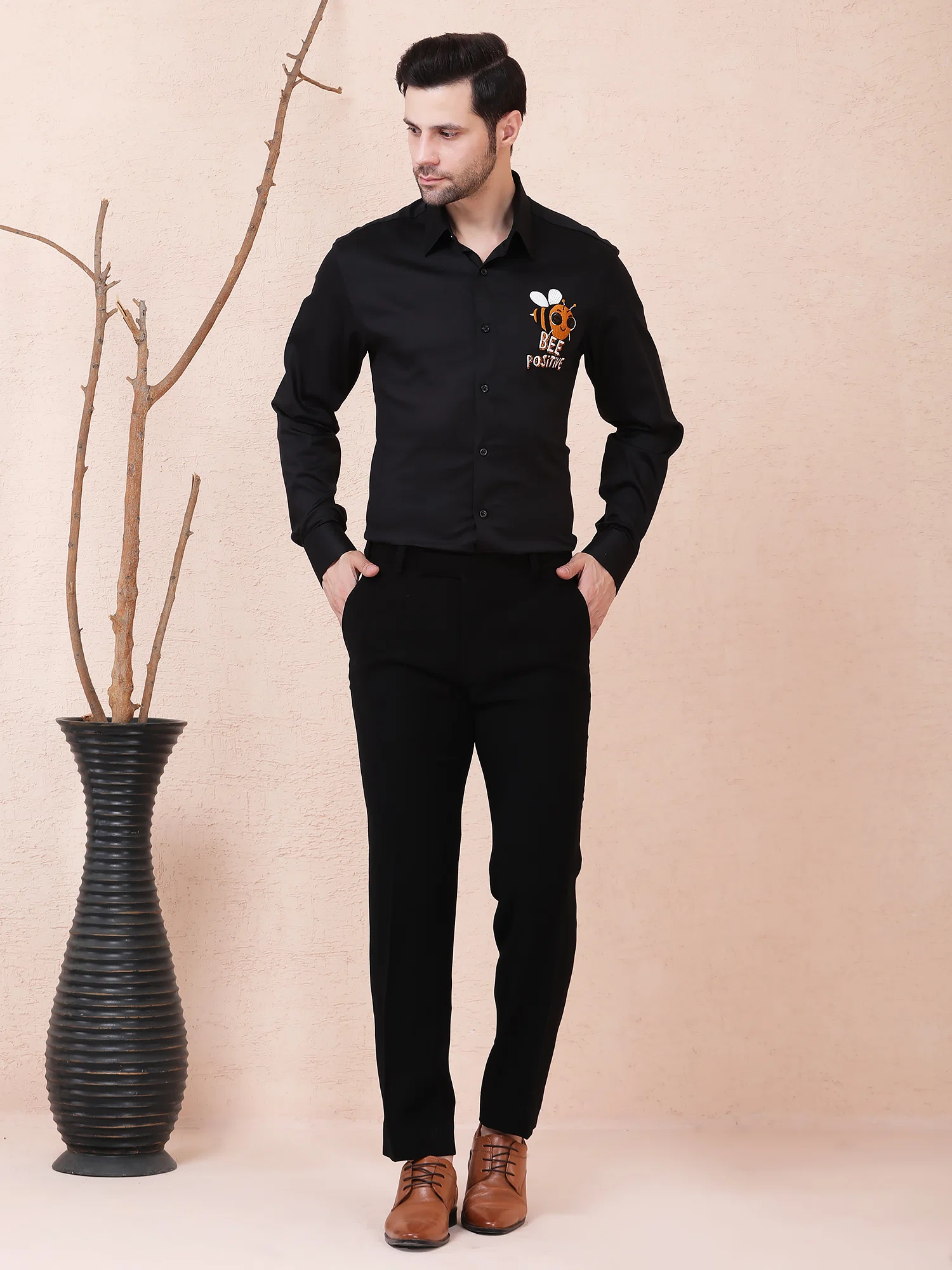 BEE POSITIVE BUZZ DESIGNER SHIRT – BLACK