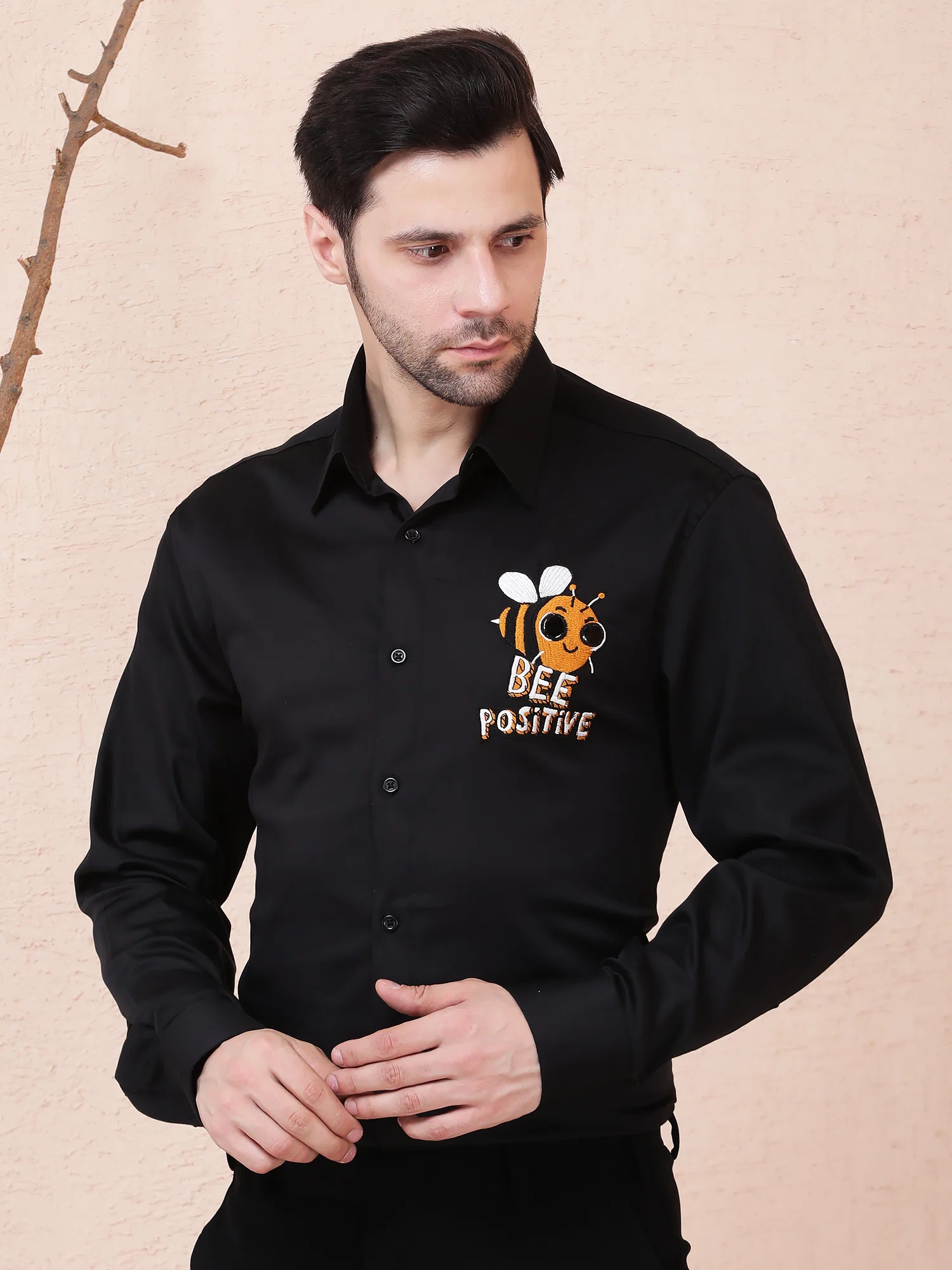 BEE POSITIVE BUZZ DESIGNER SHIRT – BLACK