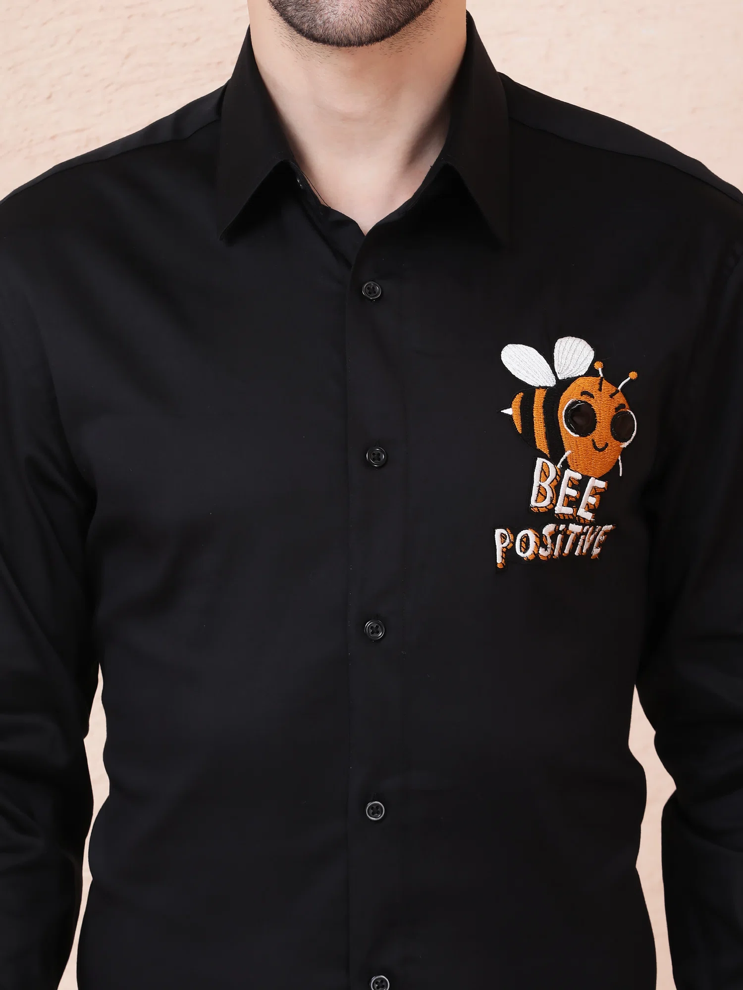 BEE POSITIVE BUZZ DESIGNER SHIRT – BLACK
