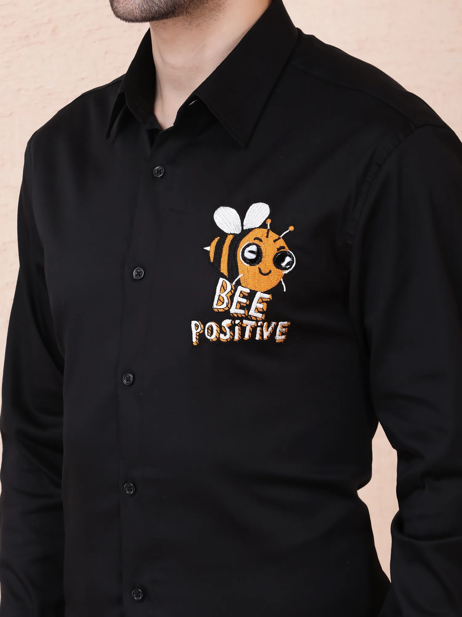 BEE POSITIVE BUZZ DESIGNER SHIRT – BLACK