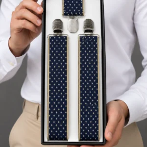 Navy Micro-Dot Elegant Suspenders