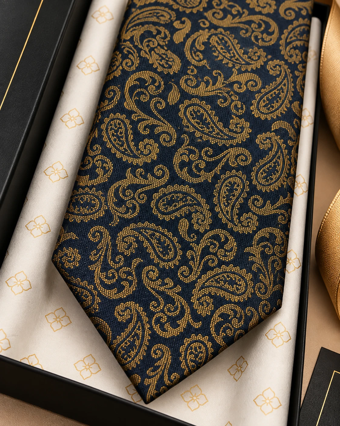 Bronze Heritage Paisley Designer Tie & Pocket Square Set