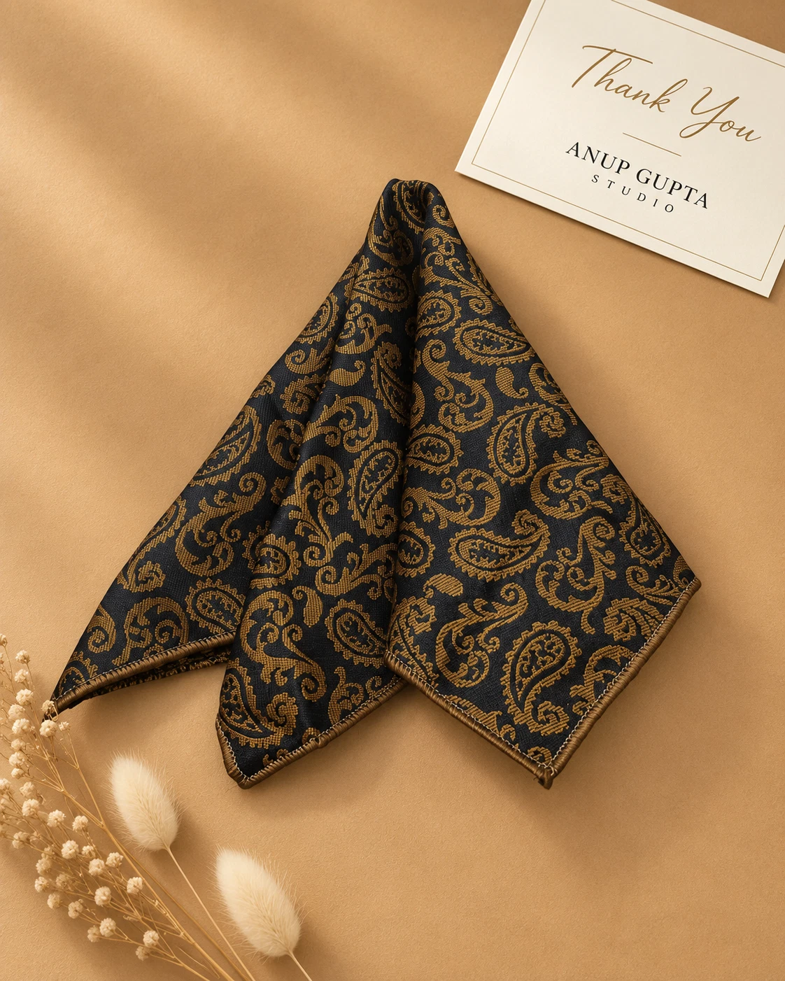 Bronze Heritage Paisley Designer Tie & Pocket Square Set