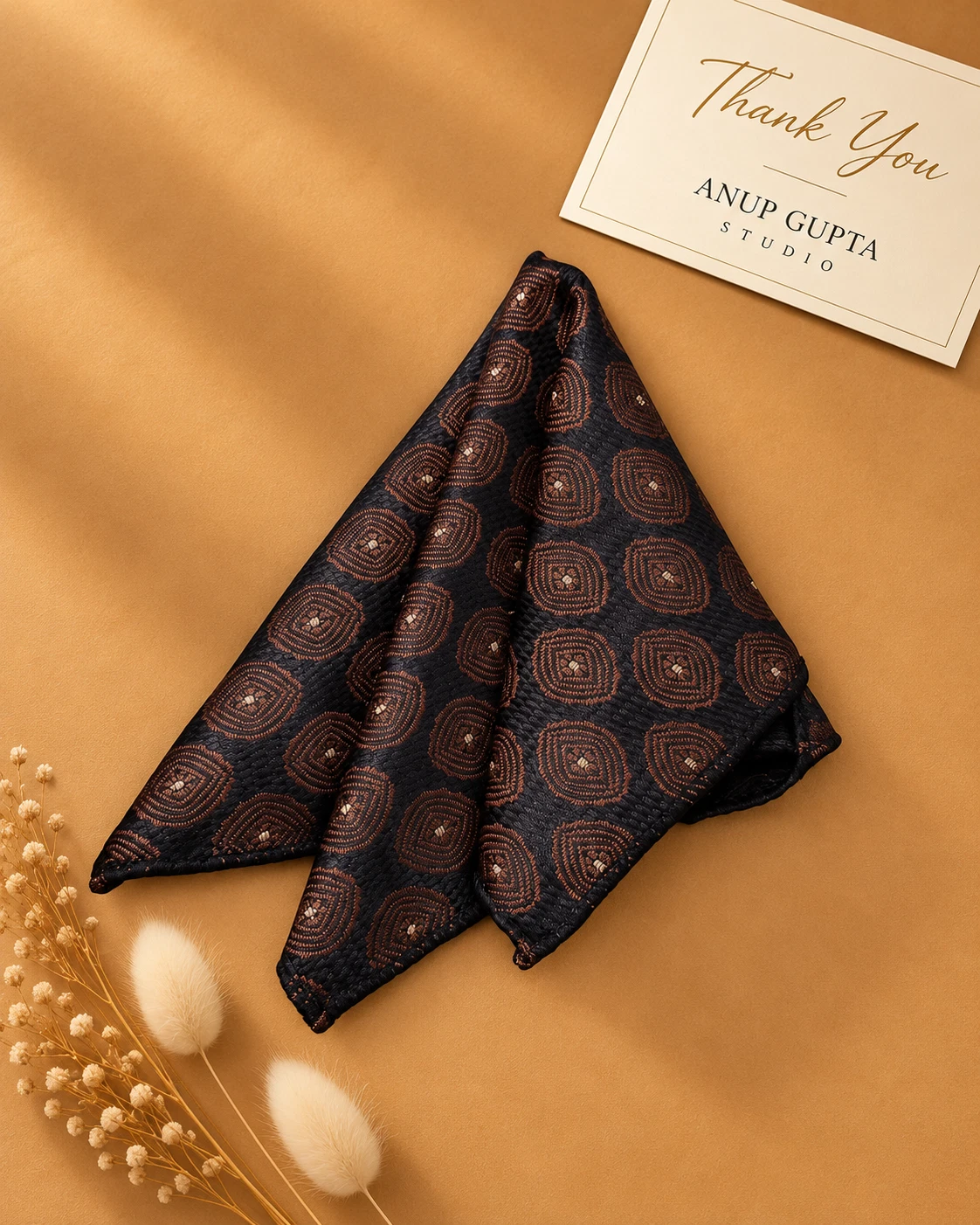 Mocha Medallion Designer Tie & Pocket Square Set