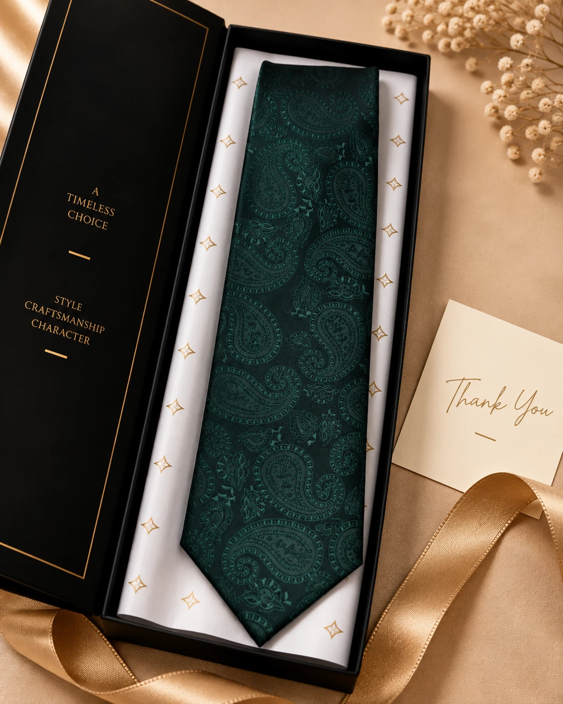 Emerald Tonal Designer Tie & Pocket Square Set