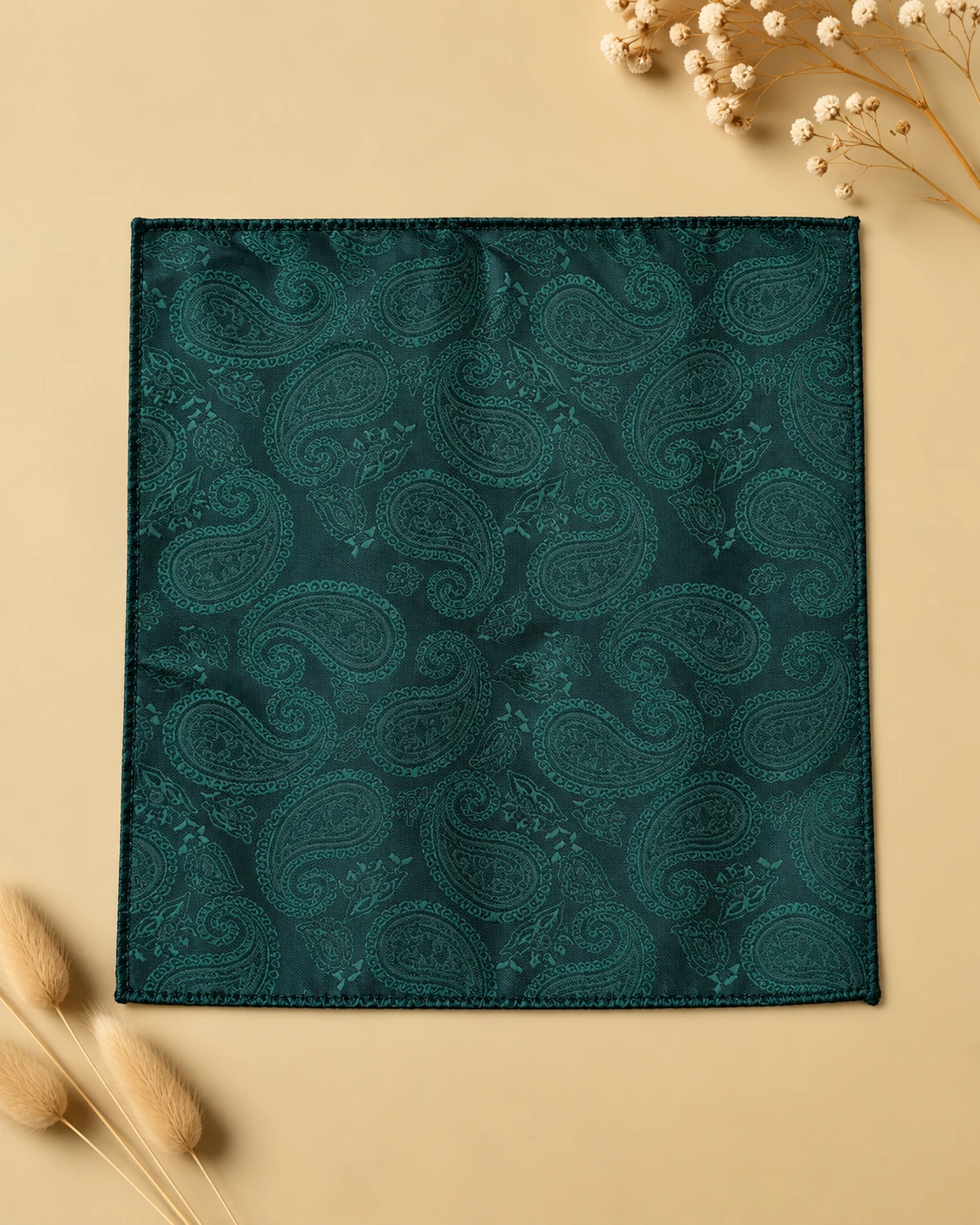 Emerald Tonal Designer Tie & Pocket Square Set