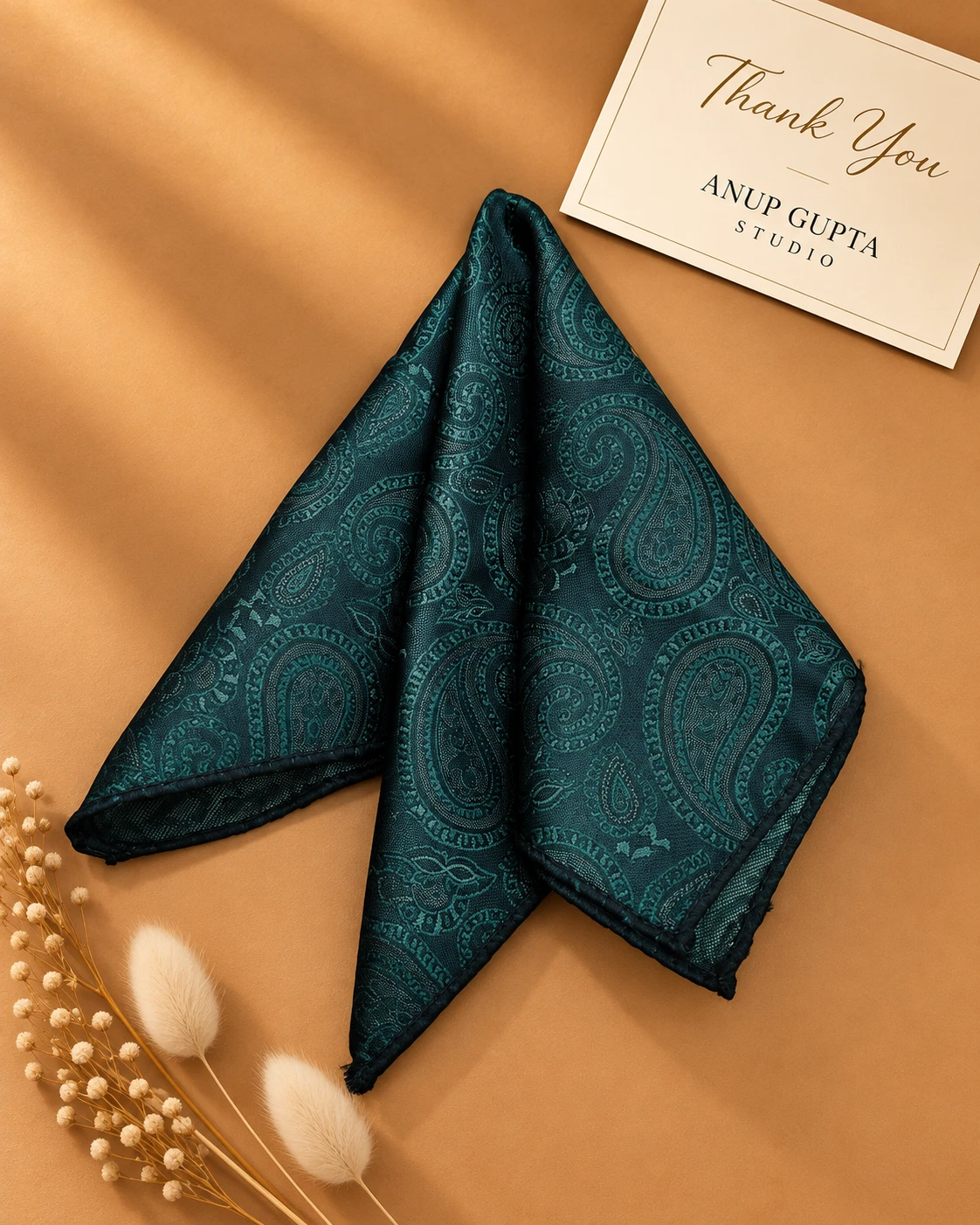 Emerald Tonal Designer Tie & Pocket Square Set