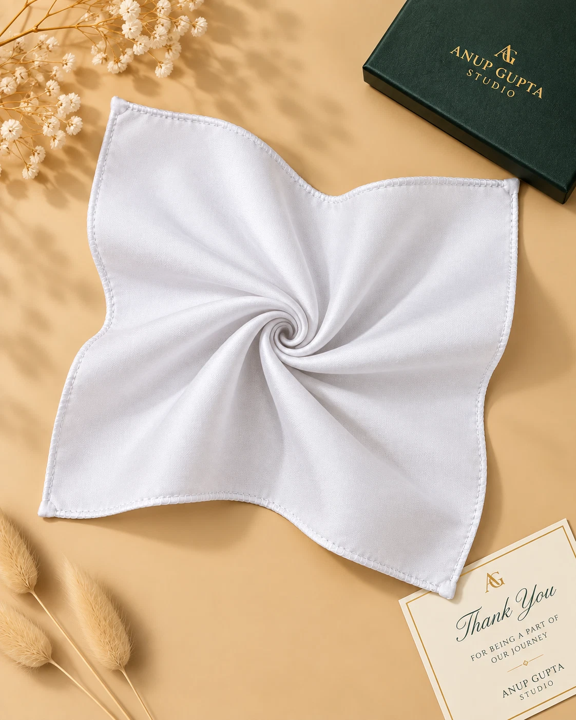 Blanc Absolu – Solid White Tie & Pocket Square Set