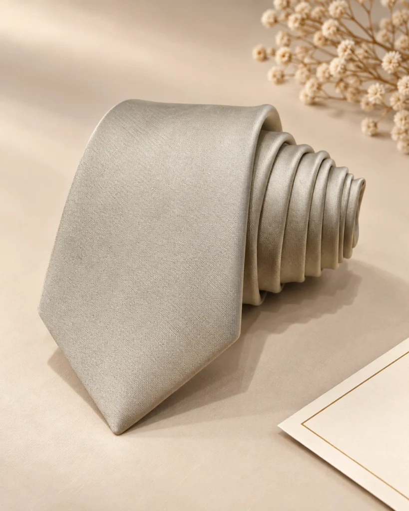 Champagne Designer Tie & Pocket Square Set