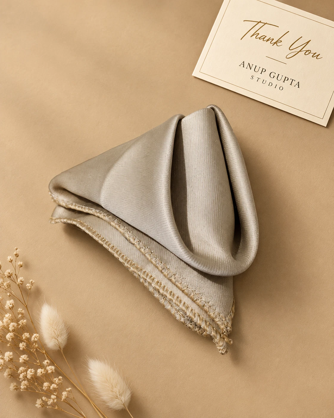 Champagne Designer Tie & Pocket Square Set