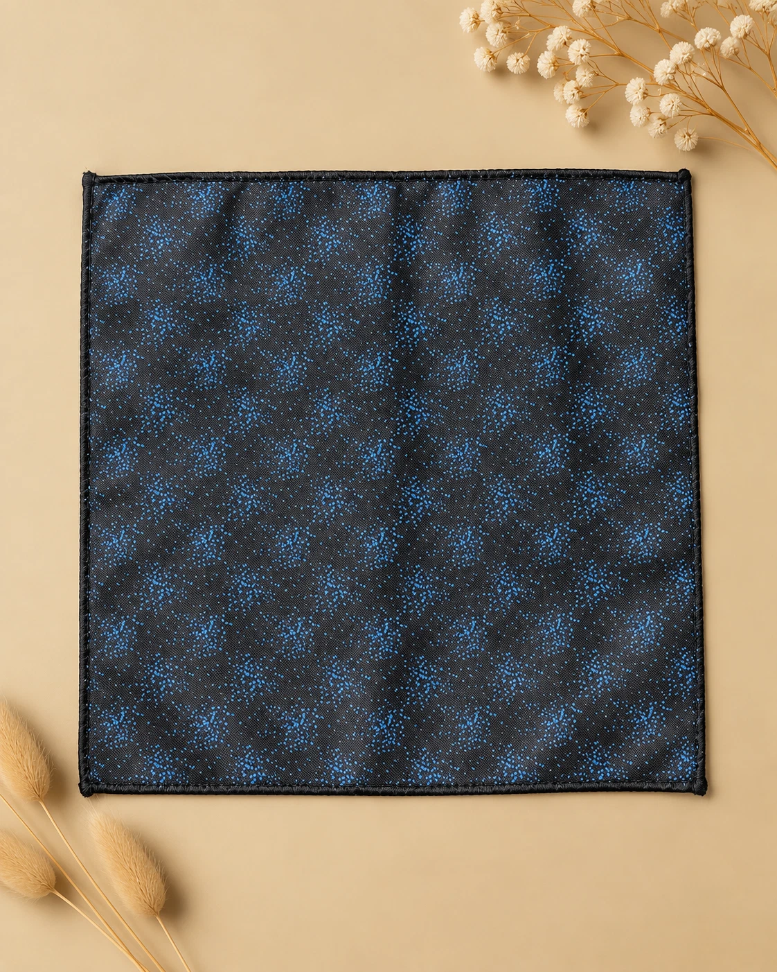 Midnight Blue Geometric Designer Tie & Pocket Square Set