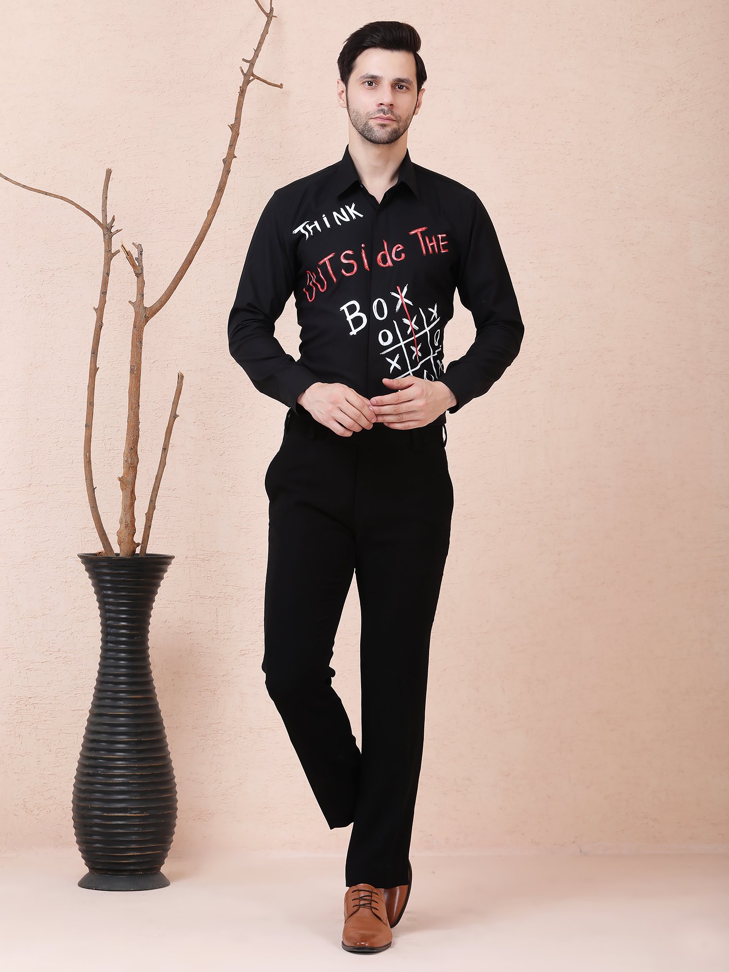 THINK OUTSIDE THE BOX – DESIGNER SHIRT – BLACK