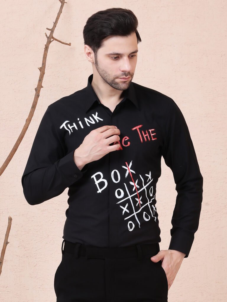 THINK OUTSIDE THE BOX – DESIGNER SHIRT – BLACK