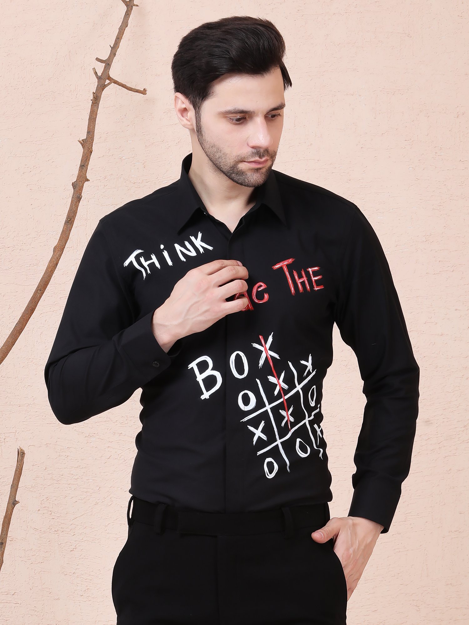 THINK OUTSIDE THE BOX – DESIGNER SHIRT – BLACK